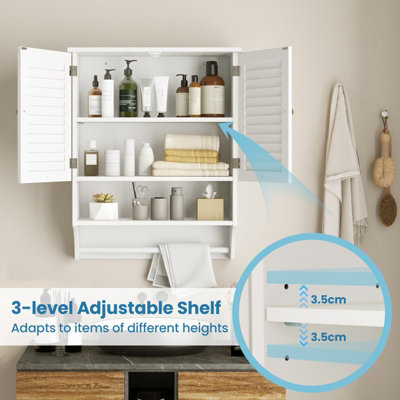 Shelf Adjustable Double Rod Telescopic Towel Rack Towel Hanger Towel Bar