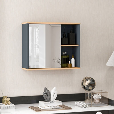 Costway Wall-Mounted Bathroom Mirror Cabinet Door Medicine Cabinet 