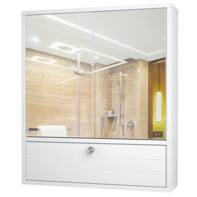 Costway Wall-Mounted Bathroom Mirror Cabinet Medicine Cabinet Wall Mirror