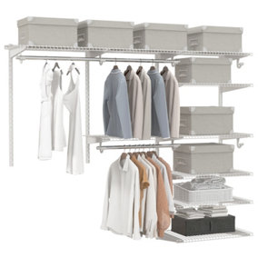 Costway Wall Mounted Closet System Metal Hanging Storage Organizer Rack with Hanging Rod