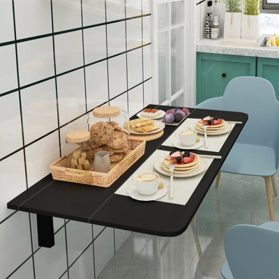 Costway Wall-mounted Drop-leaf Table Folding Floating Laptop Desk Space Saving Hanging
