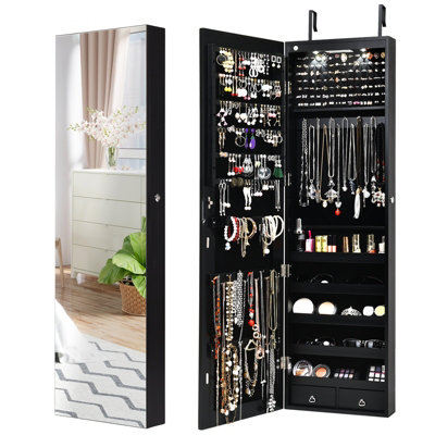 Jewelry box mirror for door discount