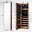 Costway Wall-mounted Jewelry Storage Cabinet Door Hanging Jewelry Armoire w/ Full Mirror