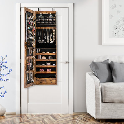 Jewelry Organizer DORTALA Wall Mounted Jewelry Cabinet, Lockable