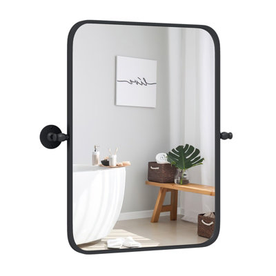 Costway Wall Mounted Mirror Vanity Make Up Farmhouse Wall Mirror Rectangle Decorative