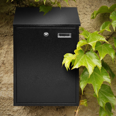 Costway Wall Mounted Outdoor Large Lockable Mailbox Steel Locking Home Letter Post Box - 3