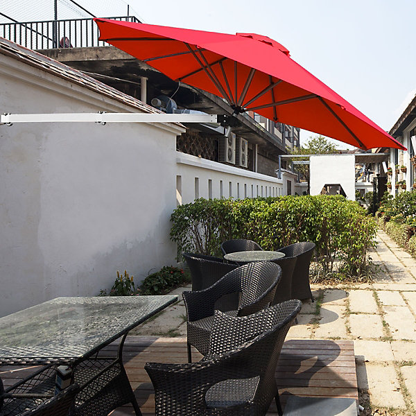 Costway Wall-Mounted Umbrella Water-proof Cantilever Costway Wall-Mounted Umbrella Water-proof Cantilever