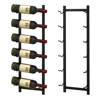 Costway Wall Mounted Wine Rack Hanging Metal Wine Display Rack for 6 Bottles