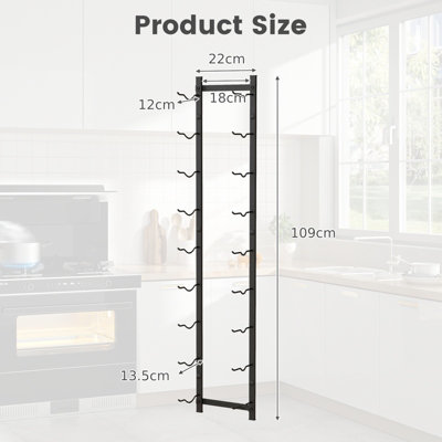 Costway Wall Mounted Wine Rack Hanging Metal Wine Display Rack for 9 Bottles