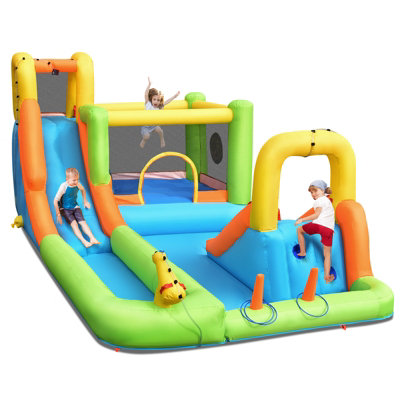 Costway Water Park Inflatable Bounce House w/ Double Slides ...