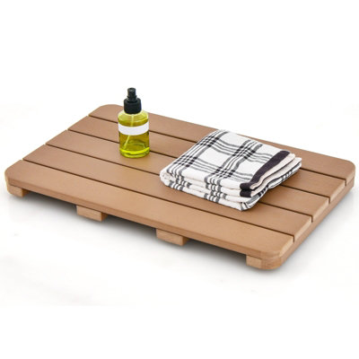 Costway Waterproof Bathroom Floor Mat HIPS Spa Shower Mats Non-Slip Foot Pads 55 x 34 cm