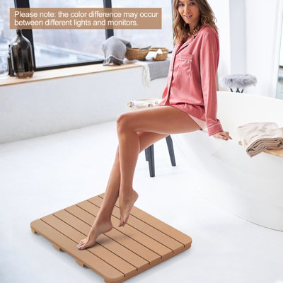 Costway Waterproof Bathroom Floor Mat HIPS Spa Shower Mats Non-Slip Foot Pads 60 x 48cm - 4