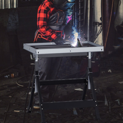 COSTWAY Welding Table Folding Welding Workbench w/ 76 x 51 cm Tabletop - 4