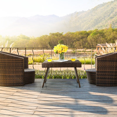Costway Wicker Coffee Table  Folding Outdoor Patio Rattan Side Table - 8
