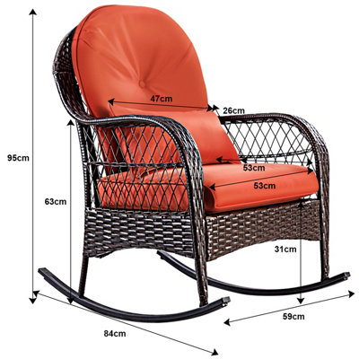 Costway Wicker Rocking Chair for Garden Patio