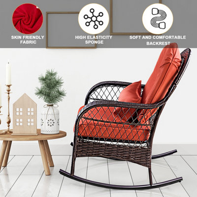 Costway Wicker Rocking Chair for Garden Patio - 3