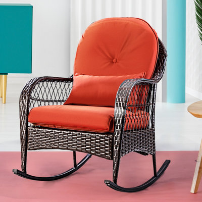 Costway Wicker Rocking Chair for Garden Patio - 7