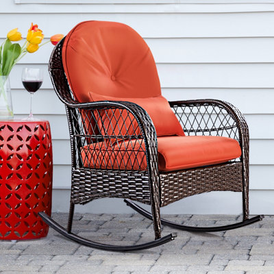 Costway Wicker Rocking Chair for Garden Patio - 8