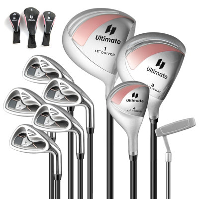 Costway Womens 9 PCS Complete Golf Club Set Includes 460cc Alloy Driver Right Handed