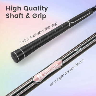 Costway Womens 9 PCS Complete Golf Club Set Includes 460cc Alloy Driver Right Handed - 7