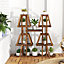 Costway Wood Plant Stand 5-Tier 10 Pots Plant Display Rack Indoor Flowerpot Holder