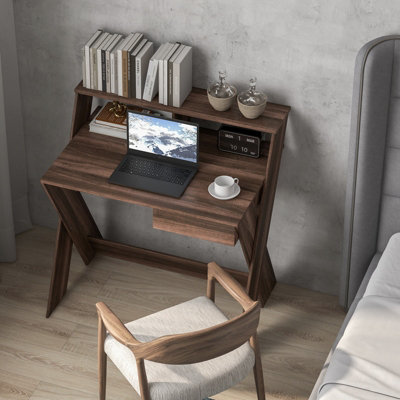 Costway Wooden Computer Desk Home Office Writing Desk with Monitor ...