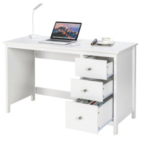 Costway Wooden Computer Desk Modern PC Laptop Table Writing Workstation w/3 Drawers
