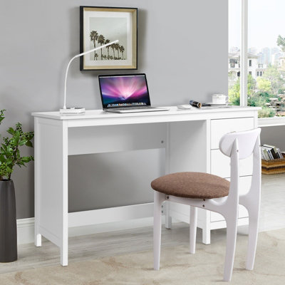 Costway Wooden Computer Desk Modern PC Laptop Table Writing Workstation w/3 Drawers