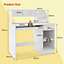 Costway Wooden Kids Desk Children Study Table Student Computer Workstation with Hutch