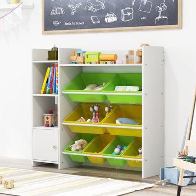 Kids bookshelf with clearance toy storage