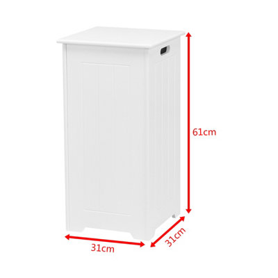 Costway Wooden Laundry Cabinet Hamper Chest  Storage Cupboard Bin White