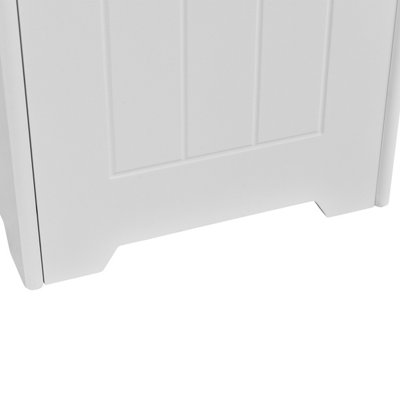 Costway Wooden Laundry Cabinet Hamper Chest  Storage Cupboard Bin White - 5