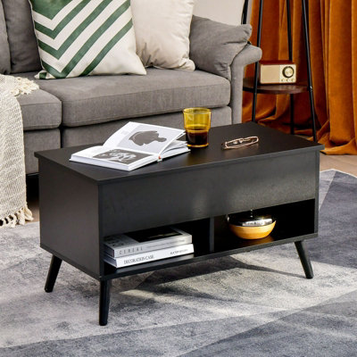 Flip top deals table with storage