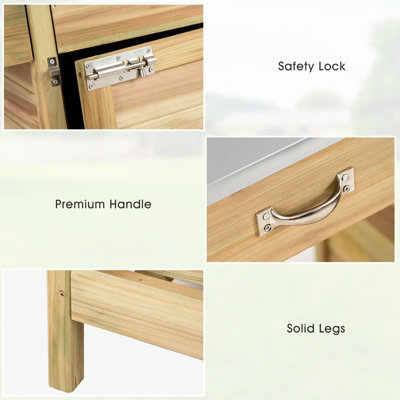Costway Wooden Outdoor Potting Bench Table Garden Plant Bench Workstation - 9