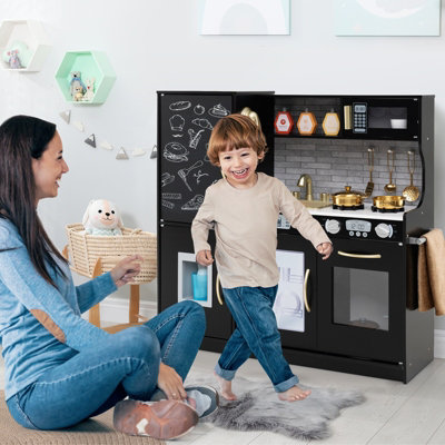 Pretend Play Kitchen With Utensils For Kids Aged 3 -Green