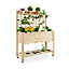 Costway Wooden Raised Garden Bed Elevated Planter w/ Trellis Wheels & Storage Shelves