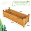 Costway Wooden Raised Garden Bed Outdoor Rectangular Planter Box w/ Drainage Holes