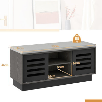 Costway Wooden Shoe Bench Shoe Storage Cabinet Organizer Stool W/ 3 Adjustable Shelves - 3