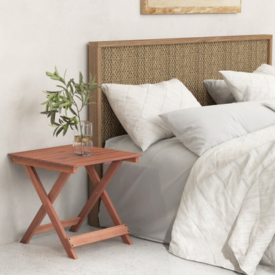 Costway Wooden Side Table Outdoor & Indoor Folding Coffee Table w/ Slatted Tabletop - 4