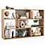 Costway Wooden Storage Bookcase 2-Piece Separable Bookshelf Home Office Display Cabinet Rack Free Combination