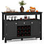 Costway Wooden Storage Cabinet Freestanding Bar Buffet Sideboard with Wine Rack & Drawer