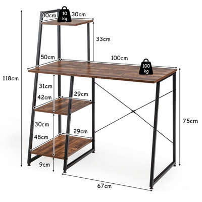 Costway X Shape Computer Desk Adjustable Ergonomic Workstation