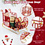 Costway Xmas Decoration Red Santa Sleigh Metal Christmas Santa Sleigh Large Cargo Area