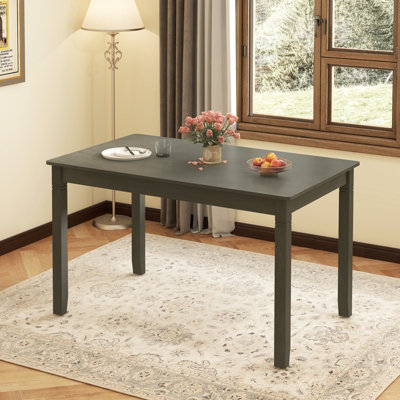 Coswtay Wooden Dining Table for 4 People 122cm Rectangular Kitchen Table-Gray