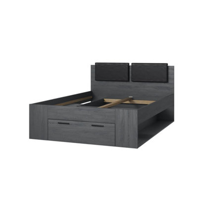 Cosy Galaxy Divan Bed EU Double 1460mm in Oak Carbon - Stylish Sleep Solution H940mm D2050mm