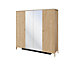 COSY Mirrored Hinged Door Wardrobe (H)2160mm x (W)2200mm x (D)600mm -  Modern Scandinavian Design