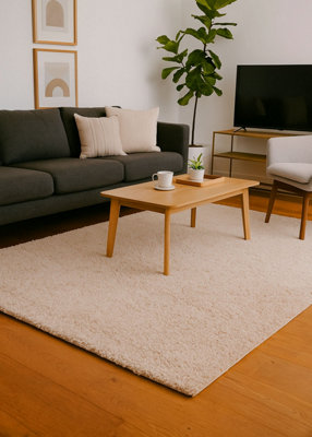 COSY PLUSH Modern,Thick,Soft Shaggy Rug, Beige