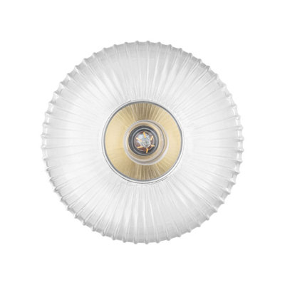 COSYLYTE Maple Modern Ribbed Glass Ceiling Light - Brass Base