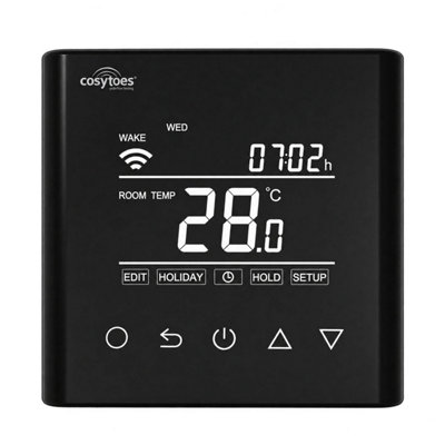 Cosytoes Black Curve Wi-Fi Touchscreen Thermostat Underfloor Heating ...