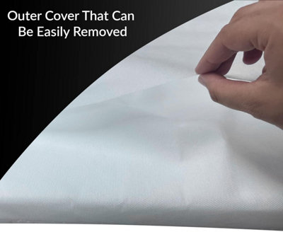 Cot Mattress Breathable & Waterproof Zipped Removable Washable Cover, Anti Allergy, White (120 x 60 x 7.5 cm)
